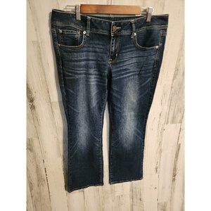 American Eagle Slim Boot Blue Jeans Women's 12 Short Bootcut Stretch